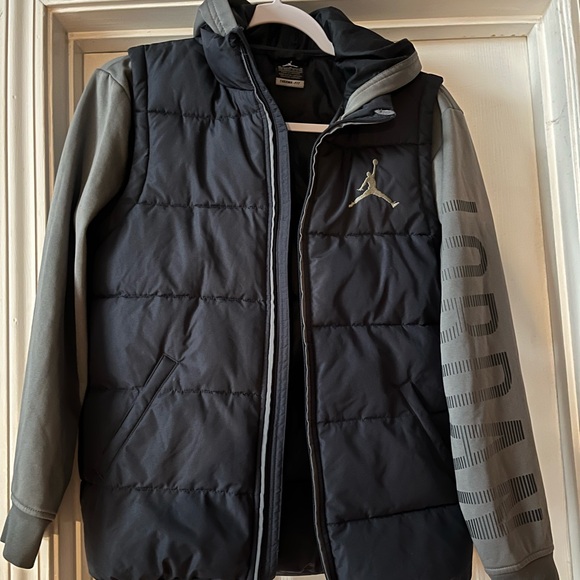 Jordan Other - Jordan Boy’s Black and Gray Hooded Puffer Jacket